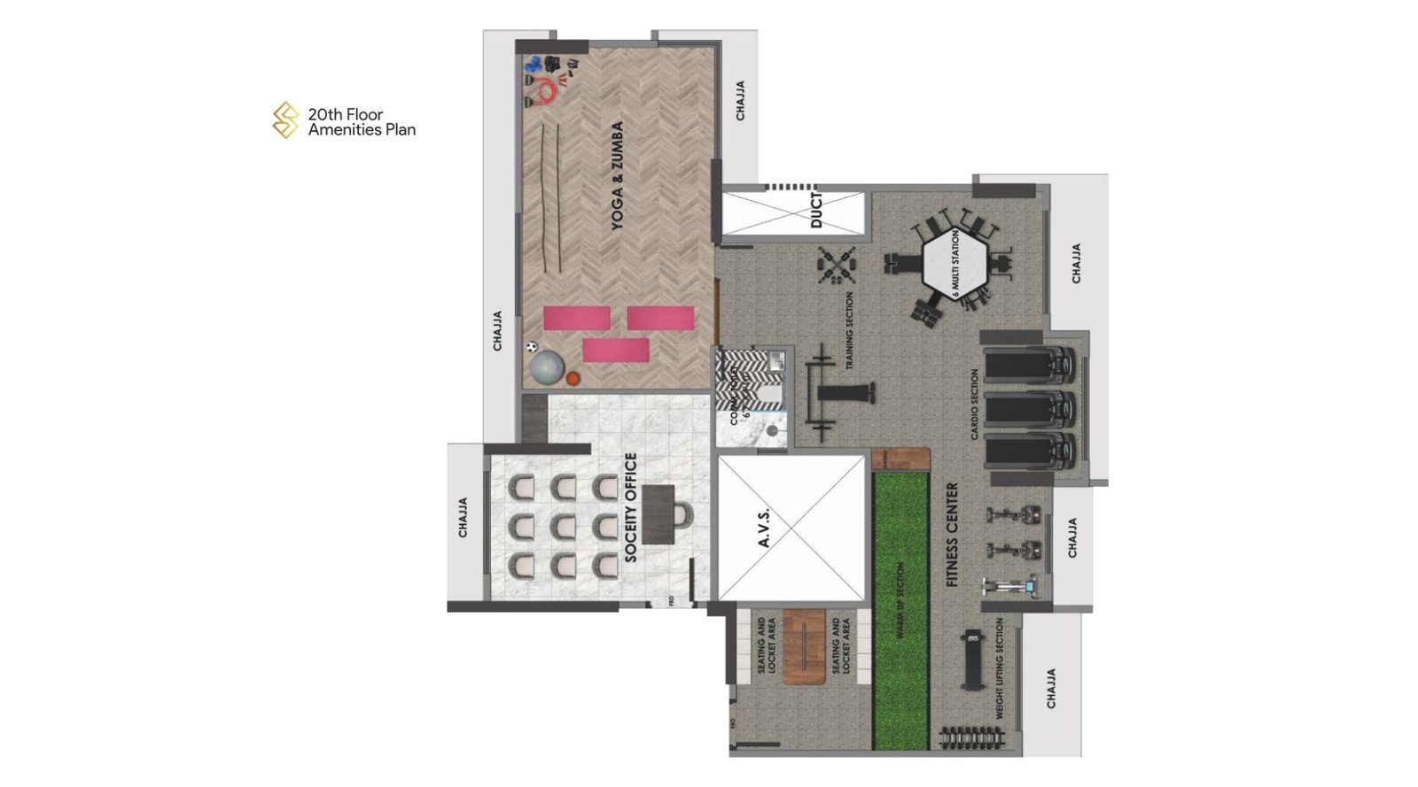 Sanghvi-Sapphire -Typical-Floor-Plan-Amenities-Plan